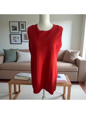 LAUREN RALPH LAUREN Orange Knit Back Zip Tank Top Size Large